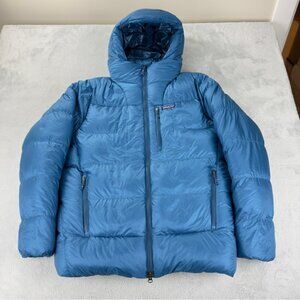 Patagonia Mens Medium Fitz Roy Down Parka Balkan Blue